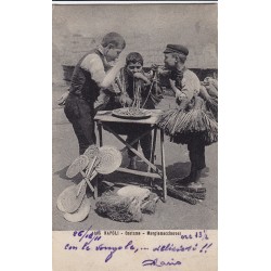 NAPOLI COSTUME  MANGIAMACCHERONI viaggiata 1911